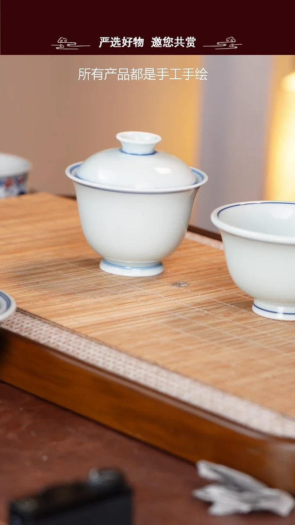 手工手绘青花茶杯