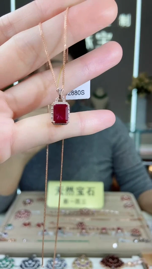 【闪购商品】红宝石颈饰银S925镶嵌颈饰