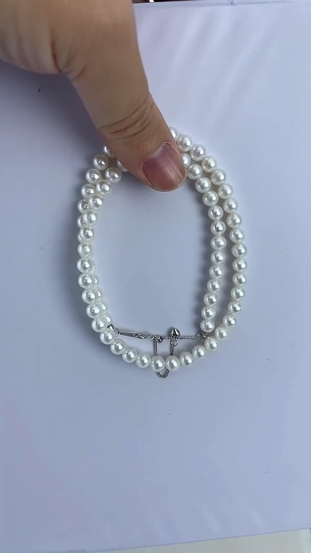 【闪购商品】淡水珍珠颈饰未镶嵌25天然极光亮白光珍珠项链约6