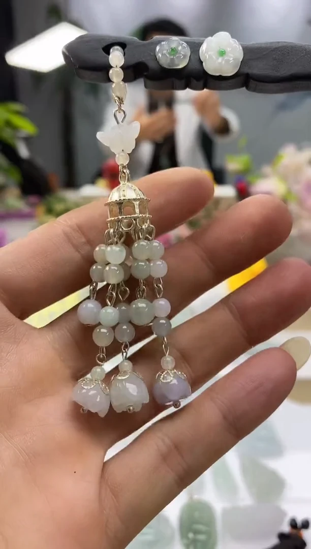 颈饰未镶嵌翡翠天然缅甸翡翠A货发簪
