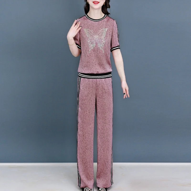 拉夏贝尔轻奢小众高级感女装职业套装2025夏季时尚洋气喜婆婆两件