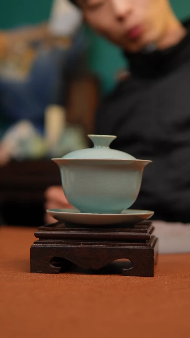 【闪购商品】瓷片仿古元宝盖碗微瑕福利