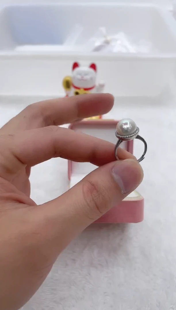 【闪购商品】海水珍珠戒指银S925镶嵌海水珍珠戒指