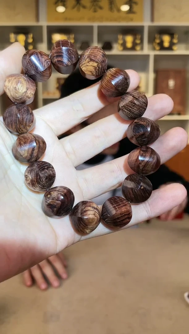 【闪购商品】黄花梨/降香黄檀15*18 沉水六面珠单圈手串