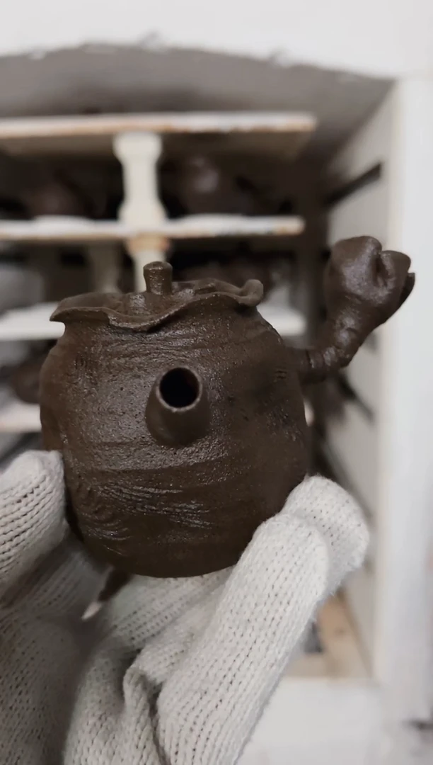 【闪购商品】冰碛岩陶制手工测把壶