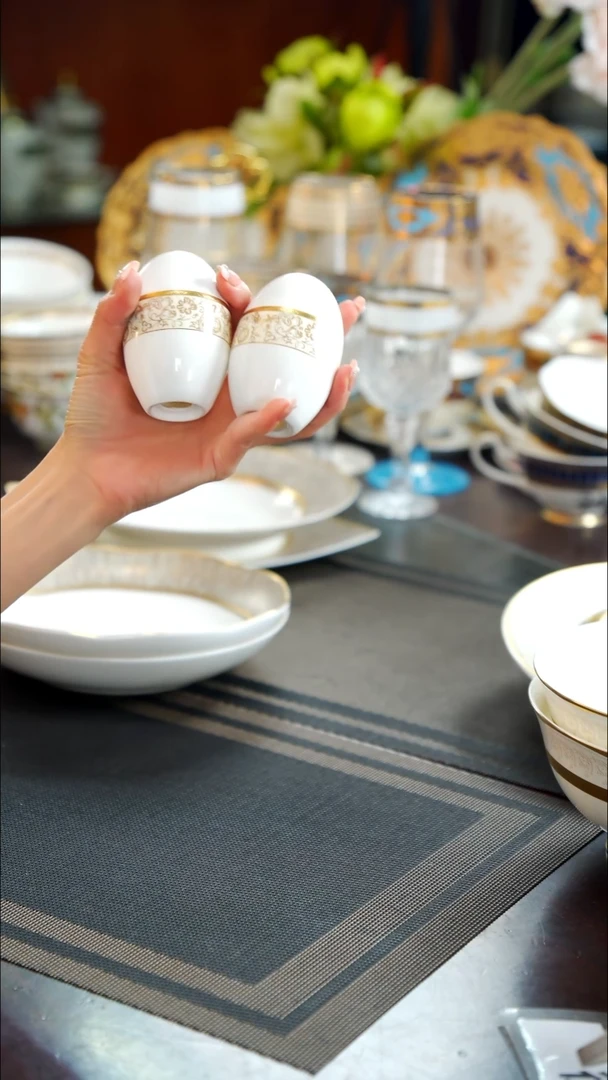 瓷片盐壶罐 4个