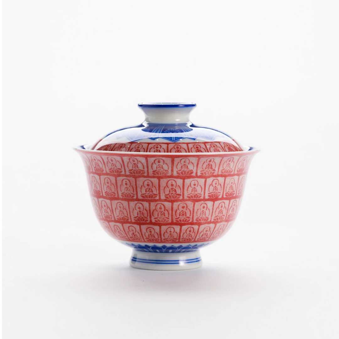 【詺兮清窑】敦煌·千佛小玉兰盖碗