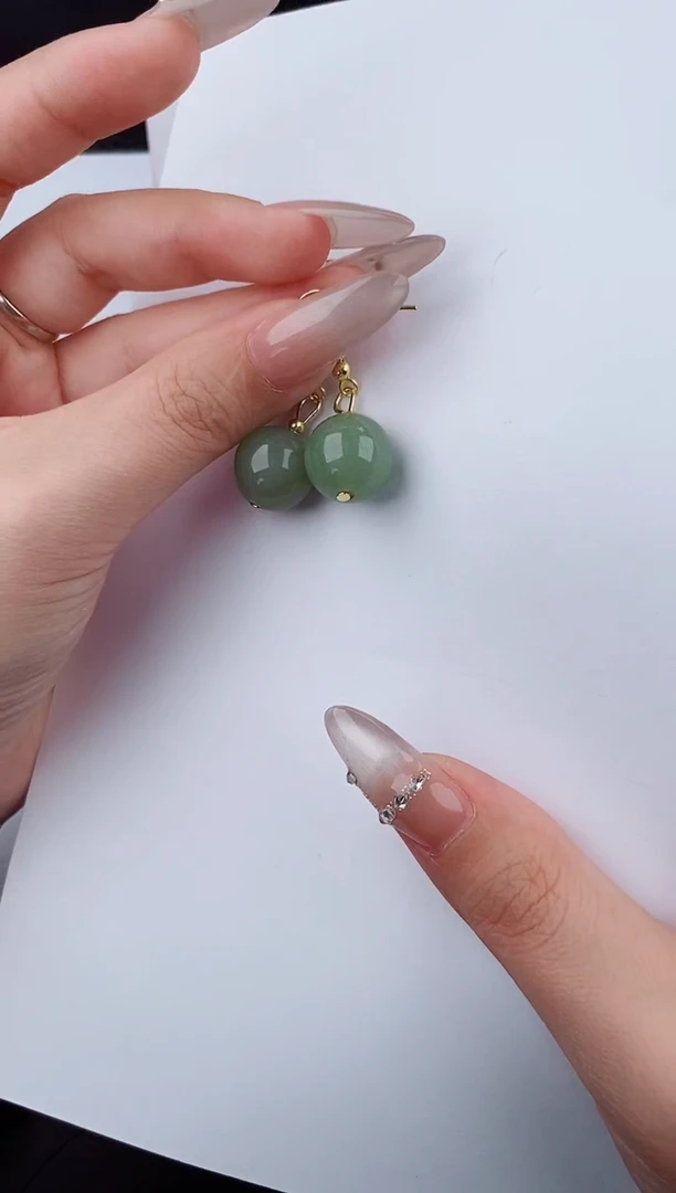 东陵石未镶嵌耳饰555碎玉微色差T