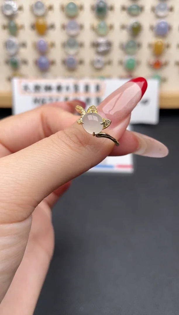 【闪购商品】翡翠戒指银S925镶嵌一物一证一礼盒