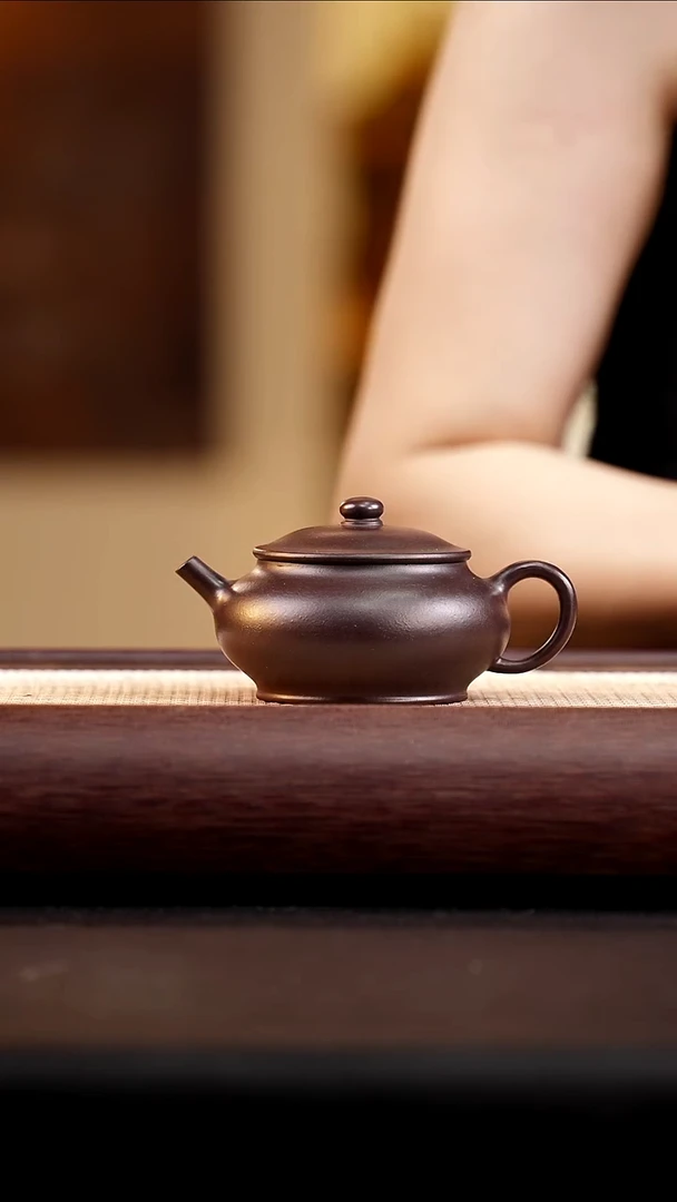 茶壶紫砂黑紫泥锦元