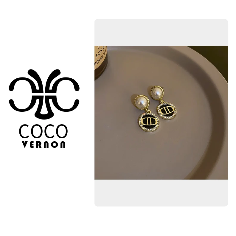 铜合金耳饰 名媛高级感秋冬轻奢小众耳钉女耳环复古气质小香风7