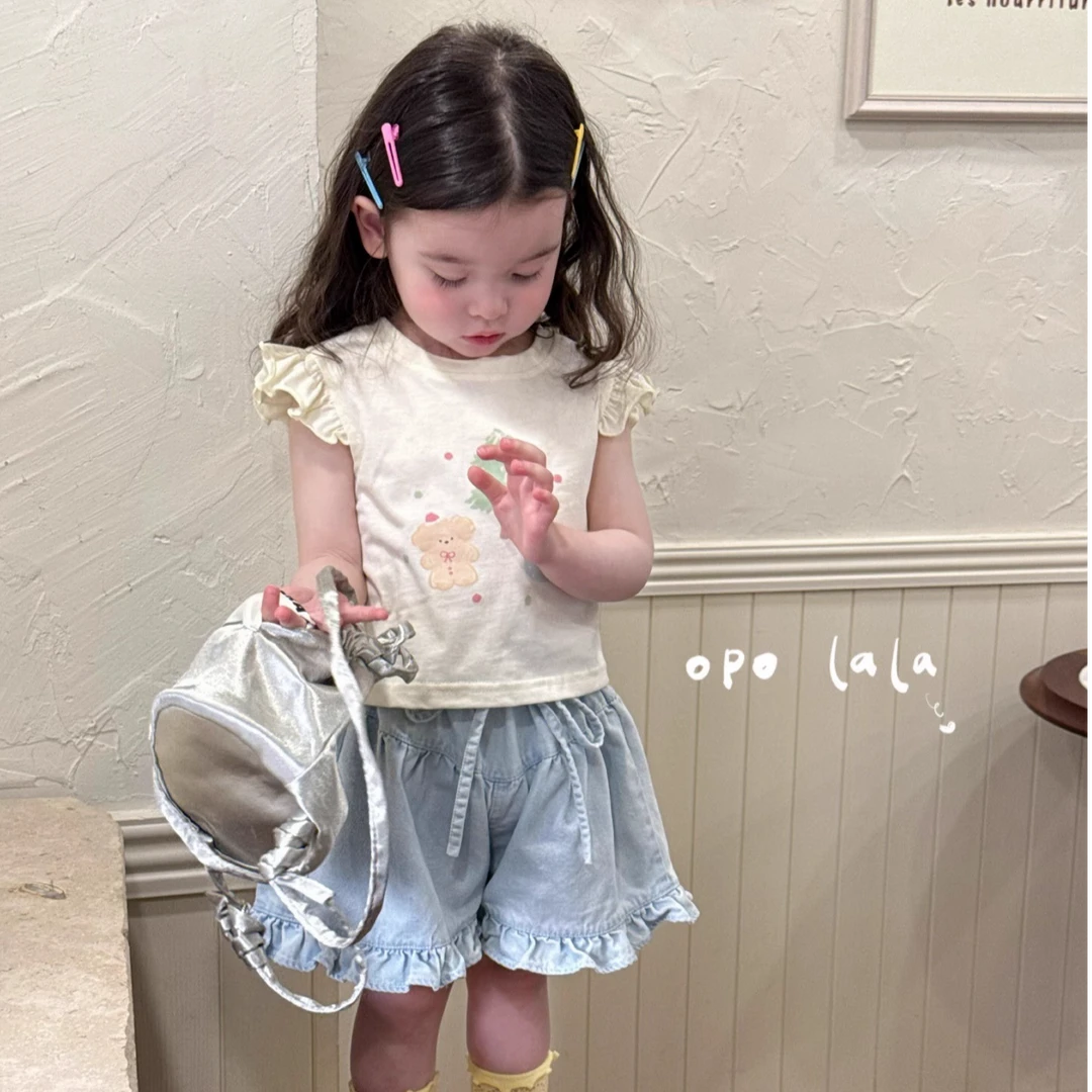 女童短袖纯棉T恤夏季宝宝可爱卡通印花2025新款洋气百搭儿童上衣