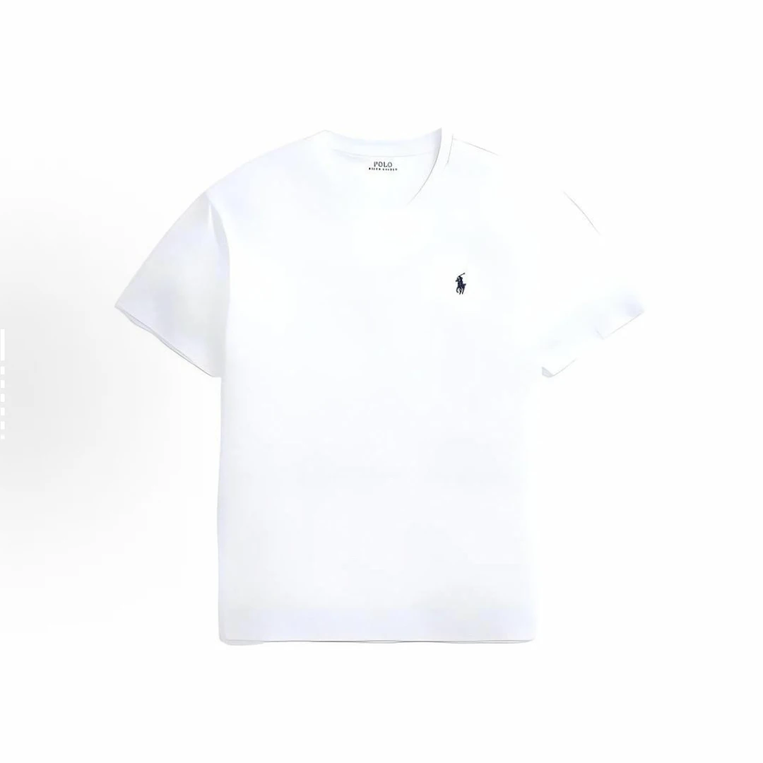 Polo Ralph Lauren拉夫劳伦男款小马刺绣套头休闲短袖T恤白色
