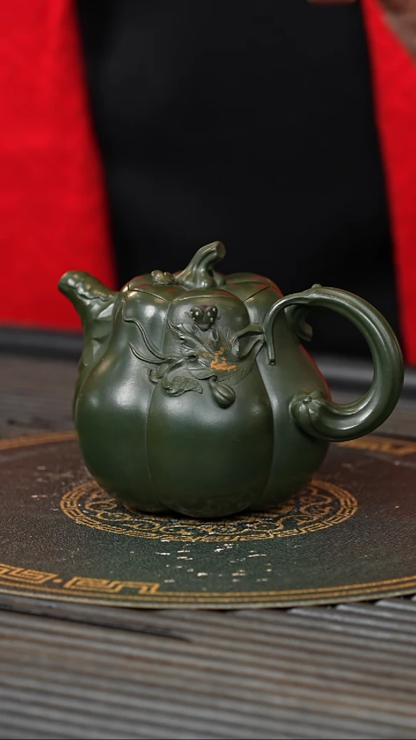 【闪购商品】紫砂茶壶CYL 绿泥 南瓜 230cc