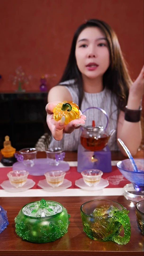 琉璃小南瓜茶宠茶摆件