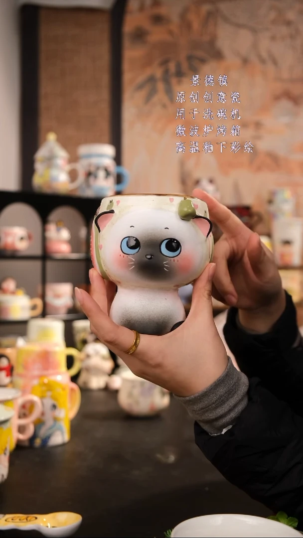 摆件陶旺的可以陶瓷手工手绘设计师款