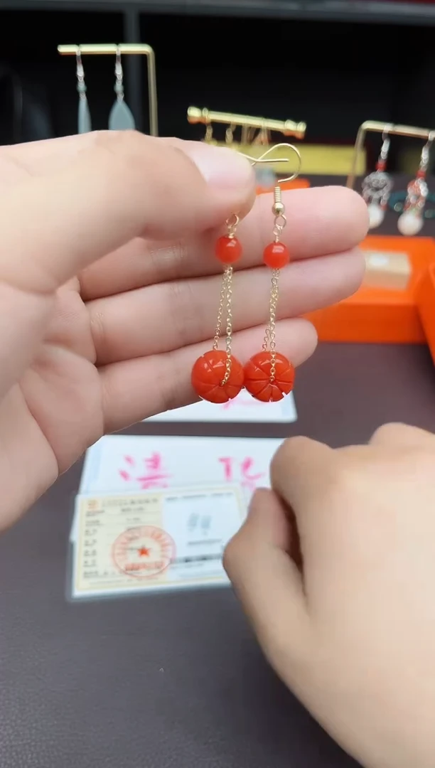 翡翠银S925镶嵌耳饰317000