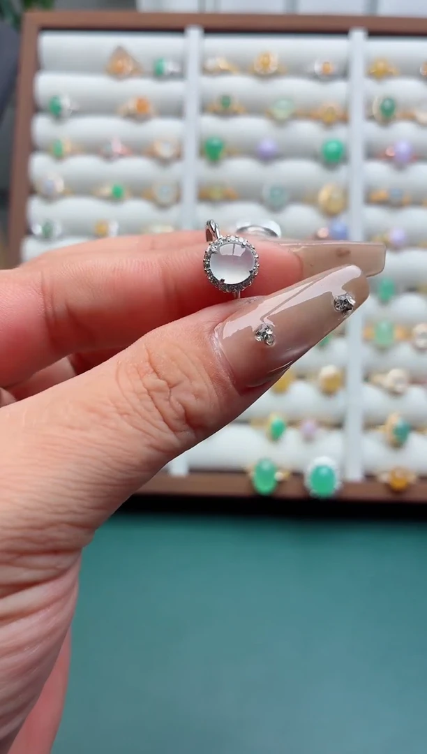 银S925镶嵌戒指翡翠.