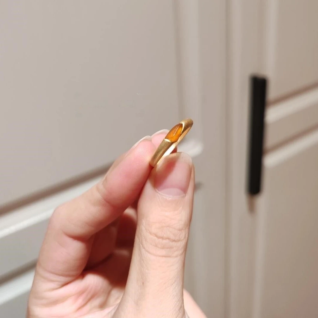 铜合金戒指 简约蛋面财不可挡戒指女小众转运镶嵌ins指环时尚百搭