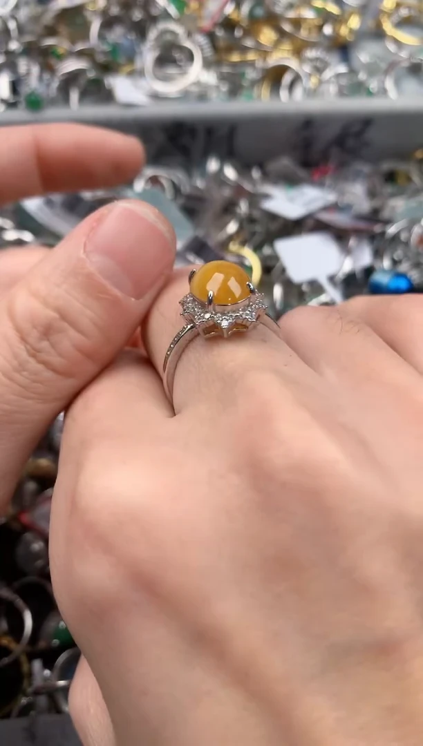 银S925镶嵌戒指翡翠111   9