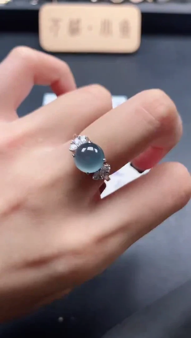 银S925镶嵌戒指翡翠51511