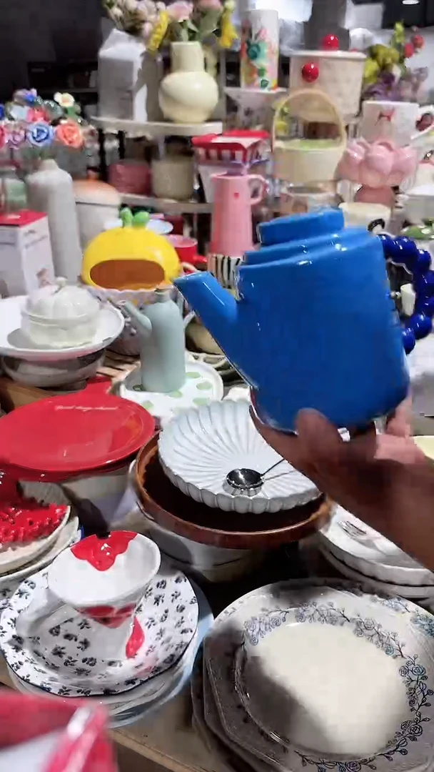 陶瓷蓝色茶壶微瑕 凑满20元包邮