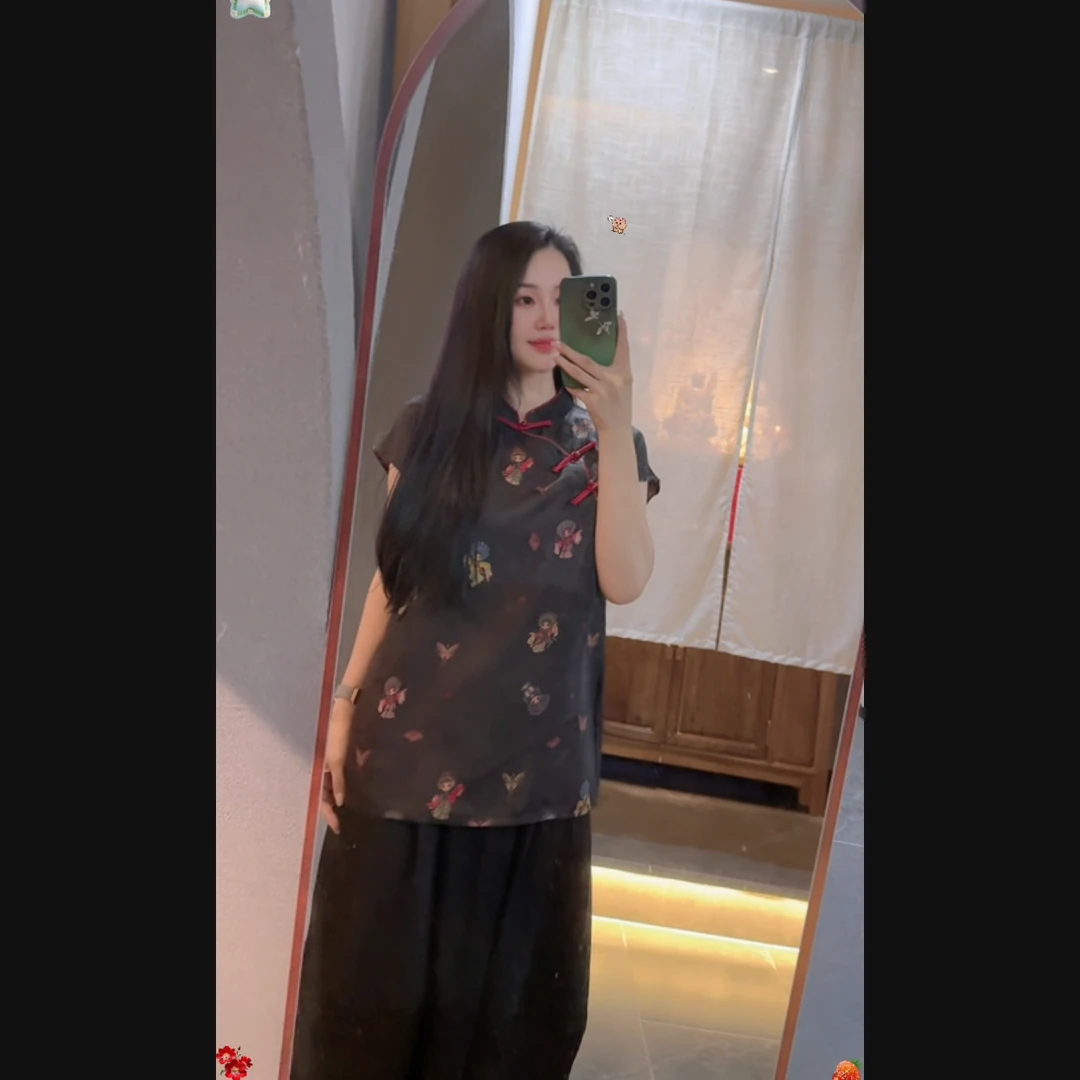 小花旦 芳华设计新中式复古提花上衣国风百搭提花上衣FH-B055