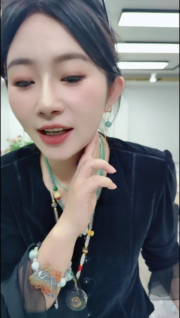 翡翠未镶嵌耳饰1362大风吹翡翠耳线一对