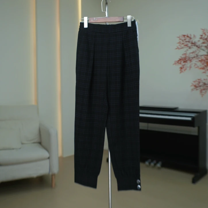 G649 松紧高腰百搭小西裤女 448A74