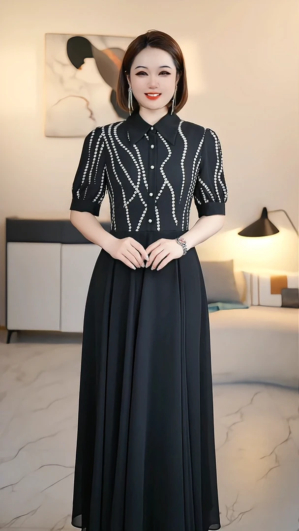 【深圳薇姐清仓】 B高端大码原创遮肉显瘦连衣裙 发顺丰  B6550