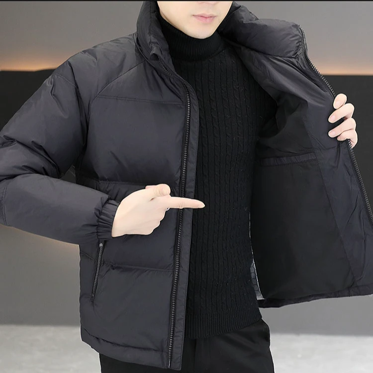 Mandsibil曼德西比利羽绒服男冬季新款立领纯色保暖加厚休闲外套