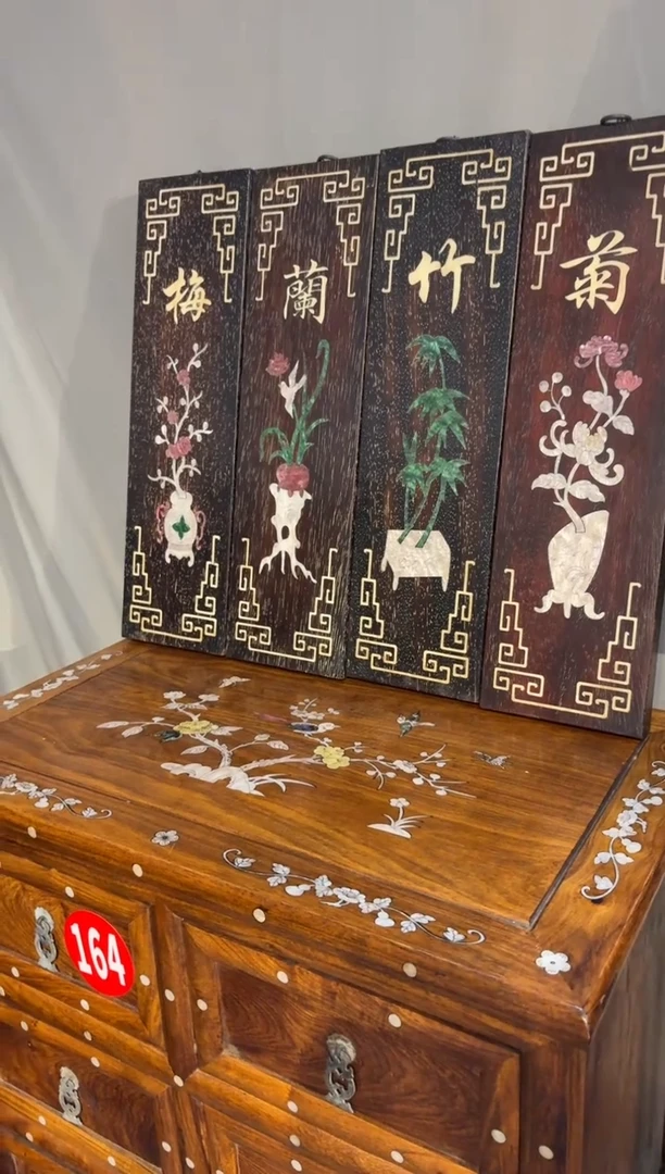 紫檀木四联屏木木木