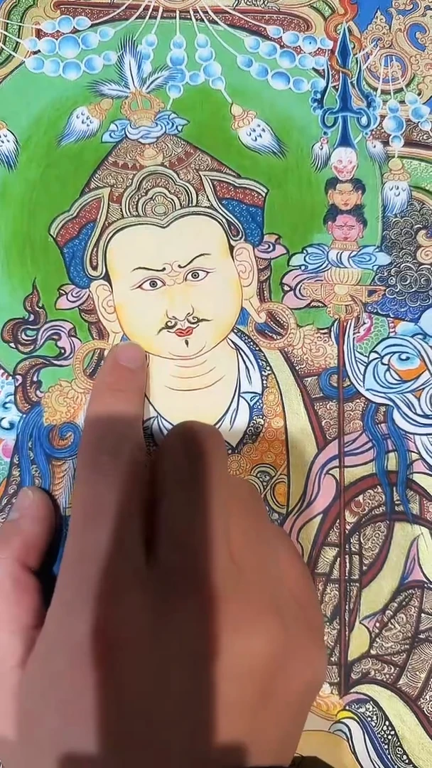 卷轴画【主播精品】高端卷轴画——唐卡AA63莲花生大师