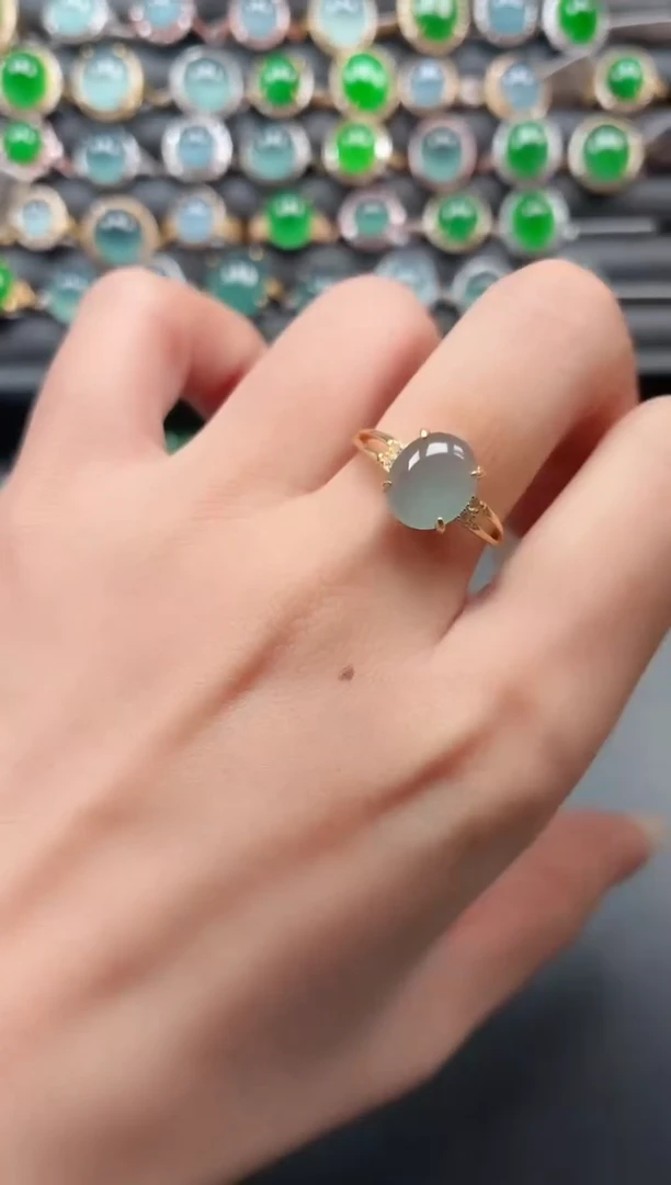 银S925镶嵌戒指翡翠11