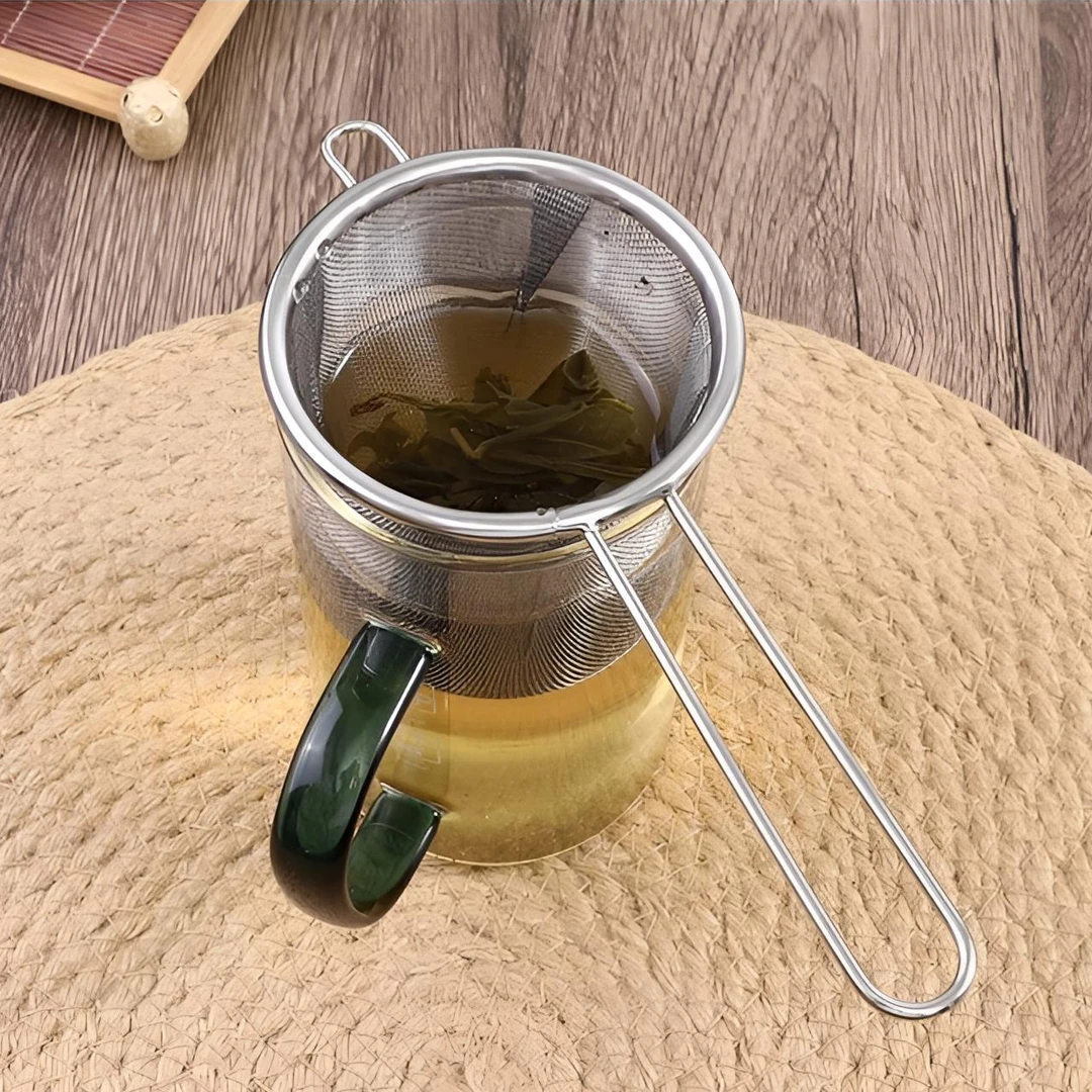 日式不锈钢金属滤茶器深型细密网漏泡花茶过滤勺家用大号长柄茶漏