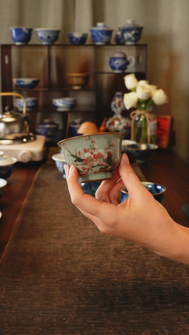 小****椒景德镇手工手绘梅花主人杯