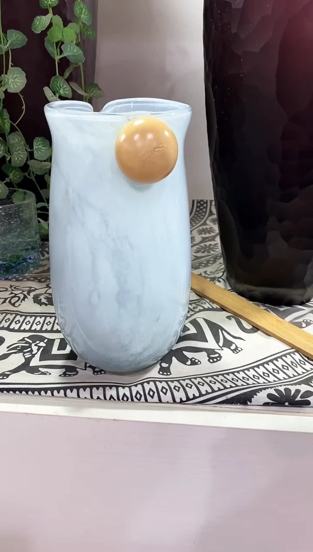 慕忆家手作琉璃花瓶微瑕
