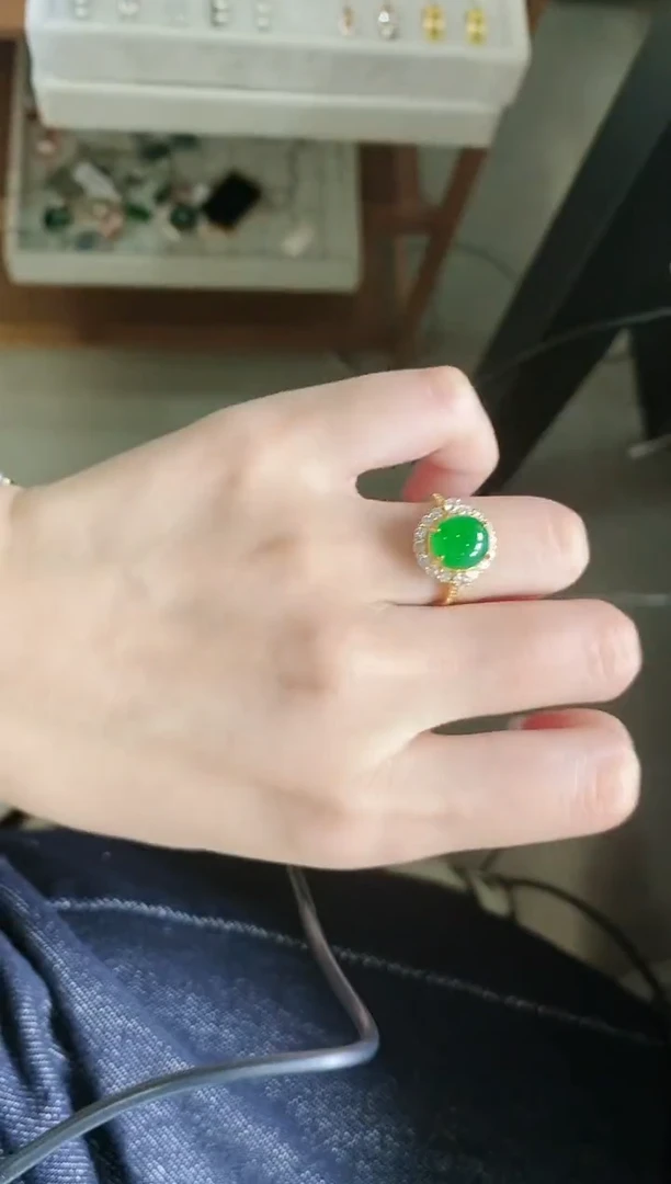 【闪购商品】翡翠戒指银S925镶嵌51511