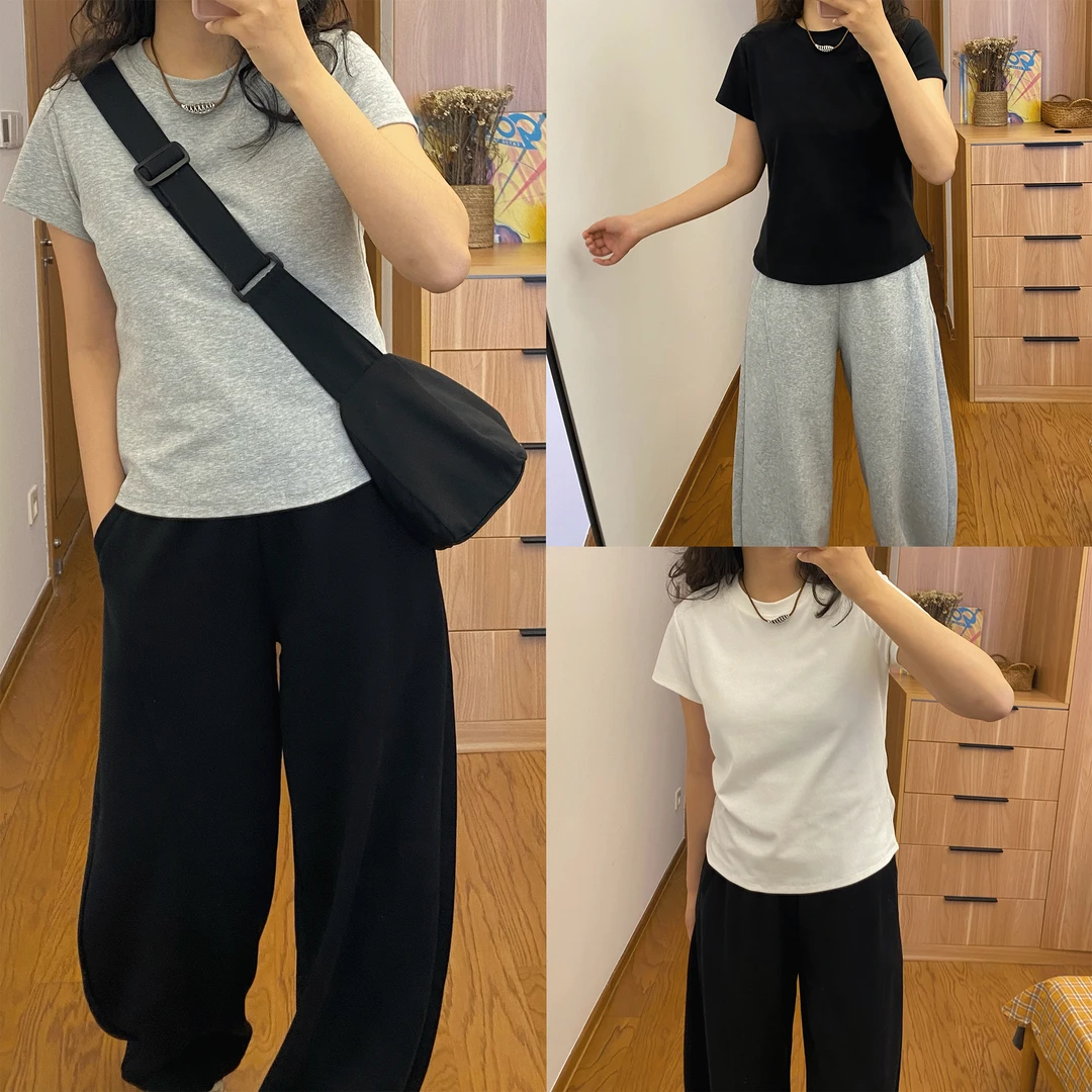 HONG. 极简瘦瘦T恤嘎嘎显瘦5C14修身简约休闲圆领 ZT1043清仓