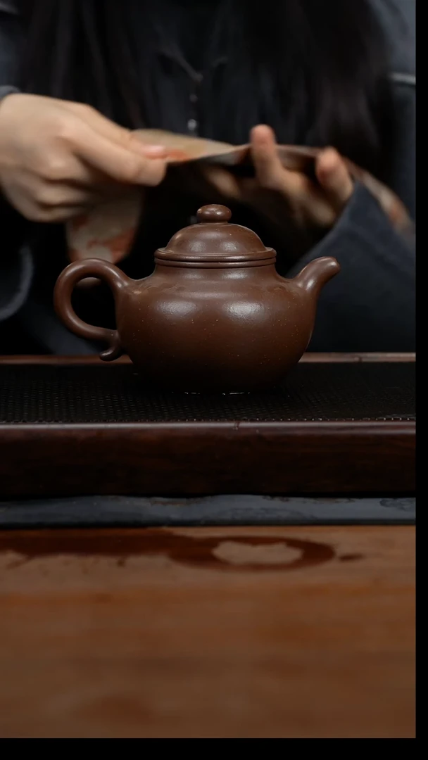 茶壶紫砂410cc黄龙山原矿底槽清古莲子12