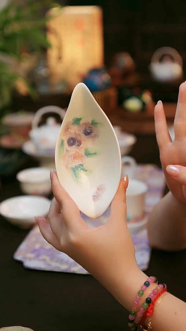 陶瓷茶具花影茶则