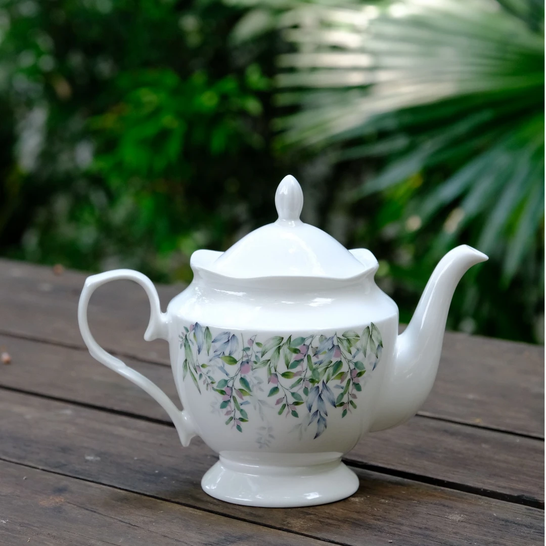 艾尔伦「浪漫午后茶壶」茶壶大容量陶瓷新骨瓷耐热咖啡壶水壶家用