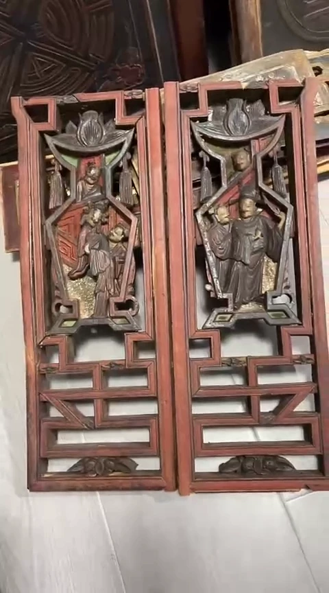 【闪购商品】香榧木微瑕孤品木雕一对350