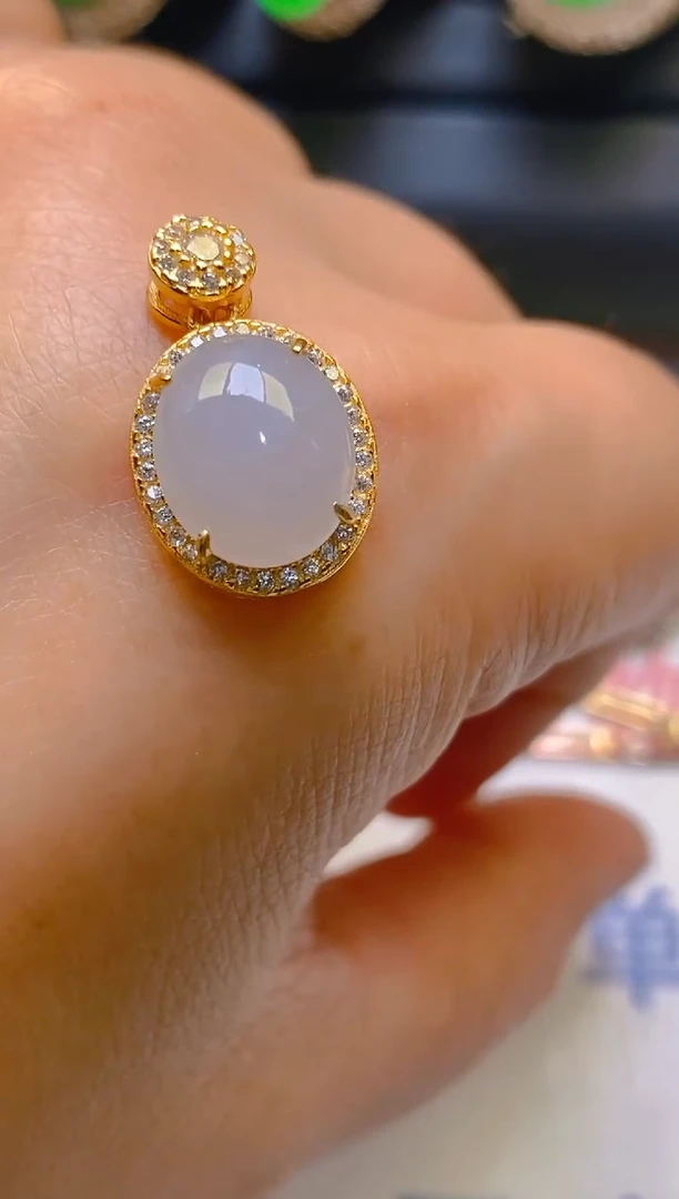 【闪购商品】翡翠耳饰银S925镶嵌天然A货翡翠1