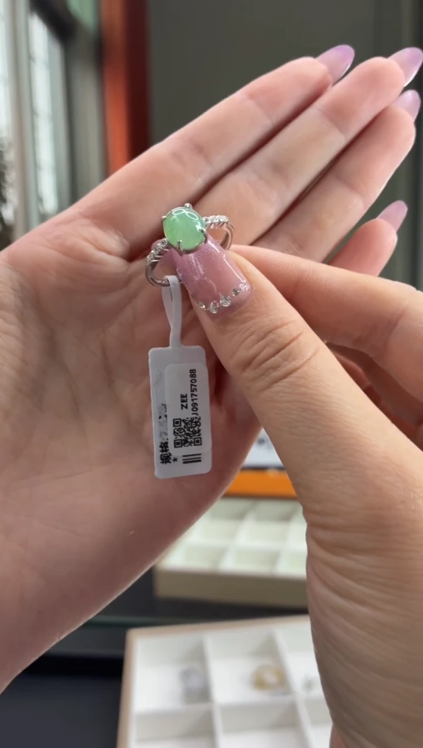 银S925镶嵌戒指翡翠11111111