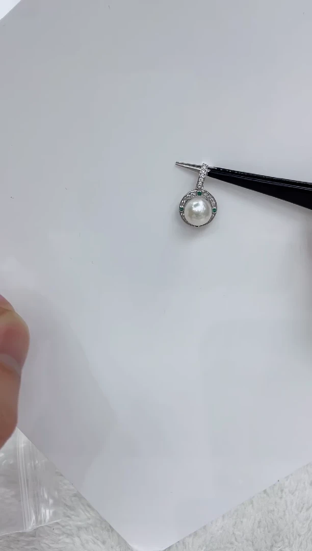 【闪购商品】海水珍珠吊坠(不含链)银S925镶嵌海水珍珠吊坠