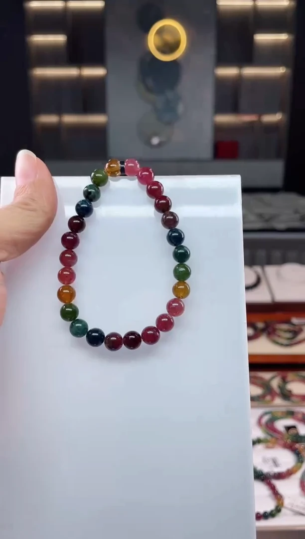 未镶嵌老矿碧玺单圈手串7mm+碧玺（多样性发一条）Q