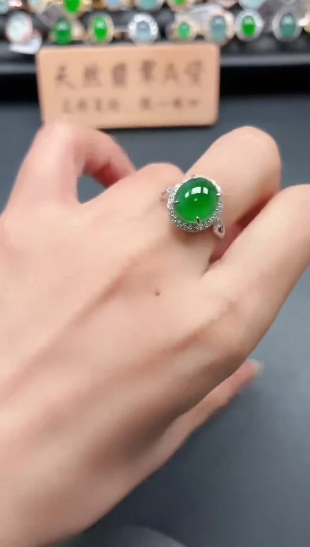 银S925镶嵌戒指翡翠11111