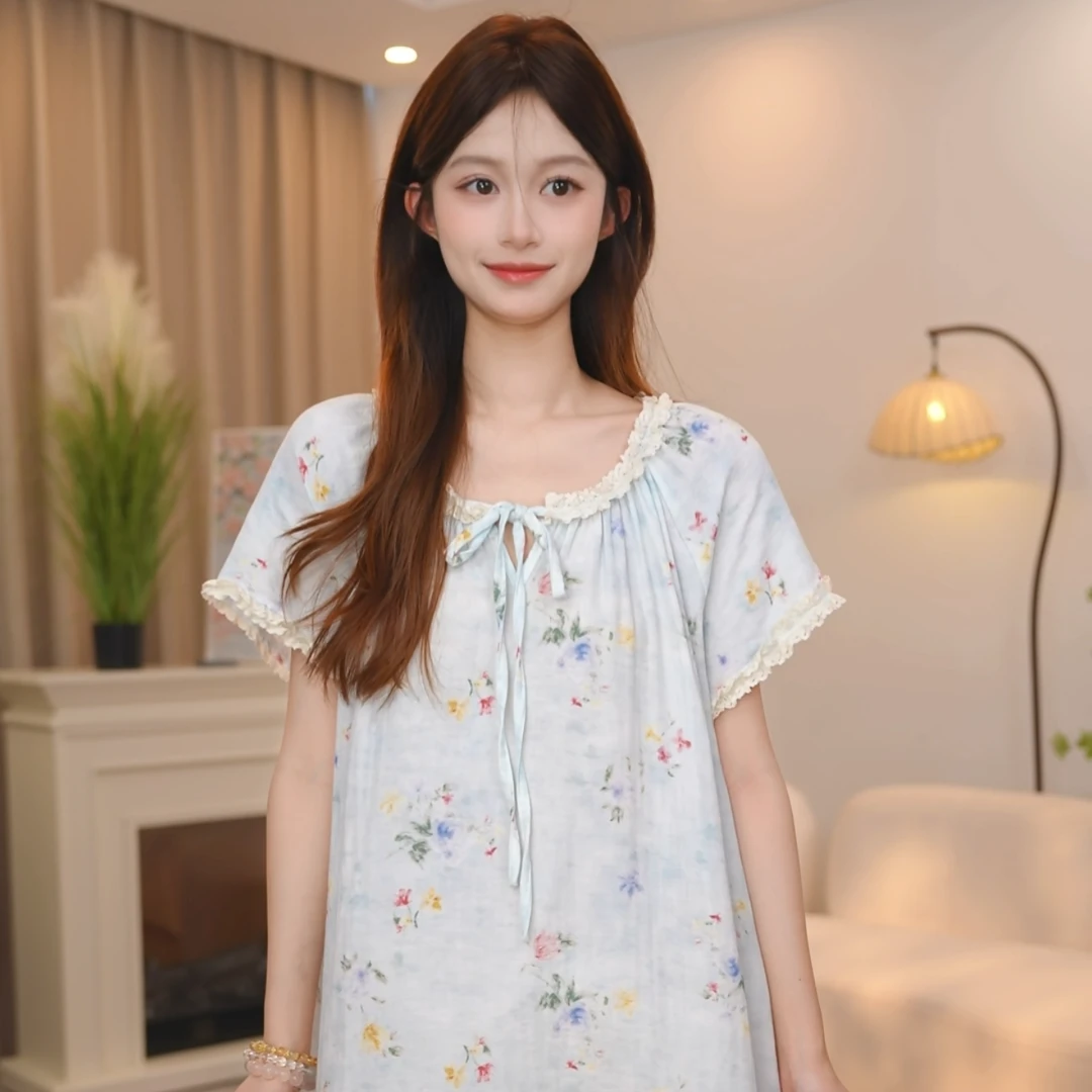 板栗小姐【望春风】2025年新款女夏季甜美风高级家居服可外穿睡裙