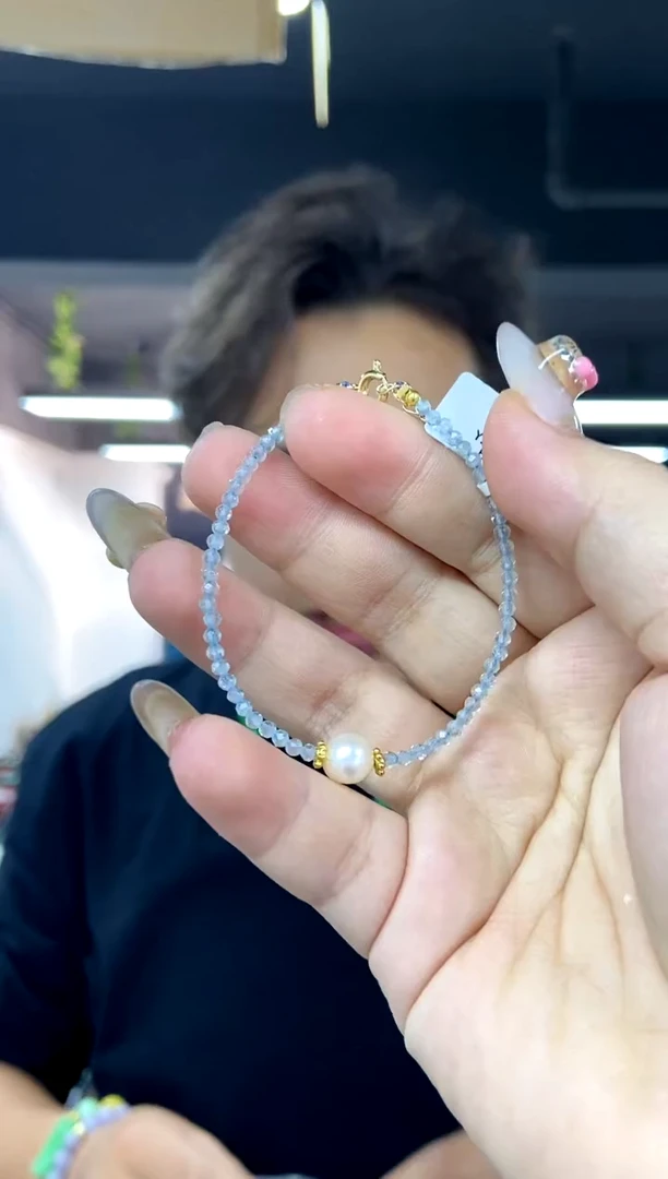 未镶嵌手链海蓝宝石多样性发其一颜色微差